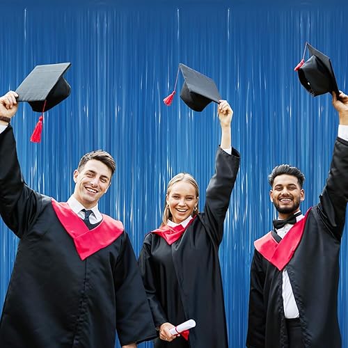 Miniatura 100 de GOER - Cortinas de tiras metálicas/oropel para fiestas, telón de fondo para fotos, cumpleaños, graduaciones, decoraciones y Año Nuevo, de 6.4 x 9.8