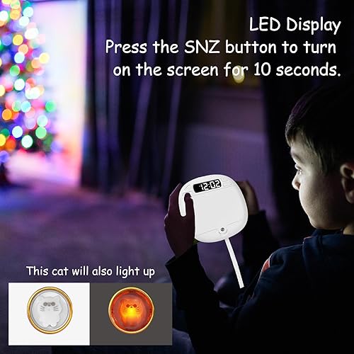 Miniatura 4 de Reloj despertador vibratorio, reloj despertador para personas que duermen pesadas, reloj despertador con batería, reloj despertador agitador de cama