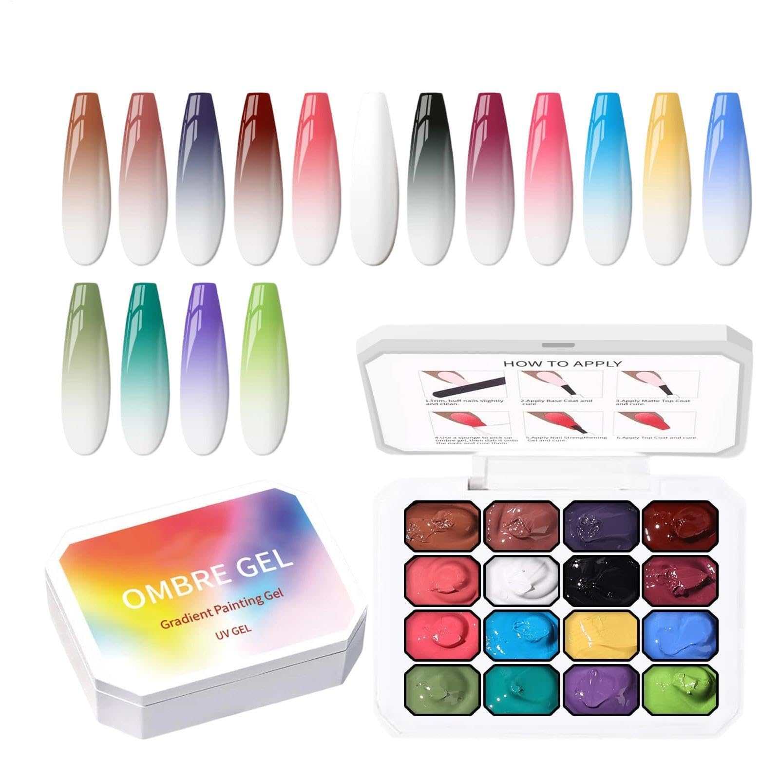 Esmalte de uñas degradado con efecto lunares manicura creativa en casa 8