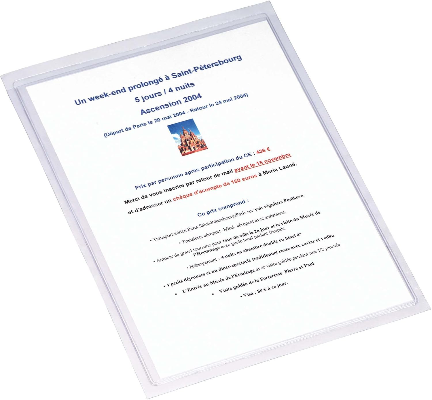 Exacompta PVC Adhesive Pockets, A4 - Clear, Pack of 10