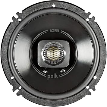 Polk Audio DB652 DB+ Series 6.5 Inch Marine Speakers, 2-Way Coaxial for Car Audio & Boat, 40-22kHz Frequency Response, Polypropylene Woofer Cone, 3/4 Silk Dome Tweeter, Black
