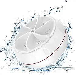 Máquina de lavar portátil, mini máquina de lavar de turbina ultrassônica e lava-louças com ventosas para casa, viagem, sala de faculdade, apartamento RV, lavadora turbo para limpeza de meias, roupas