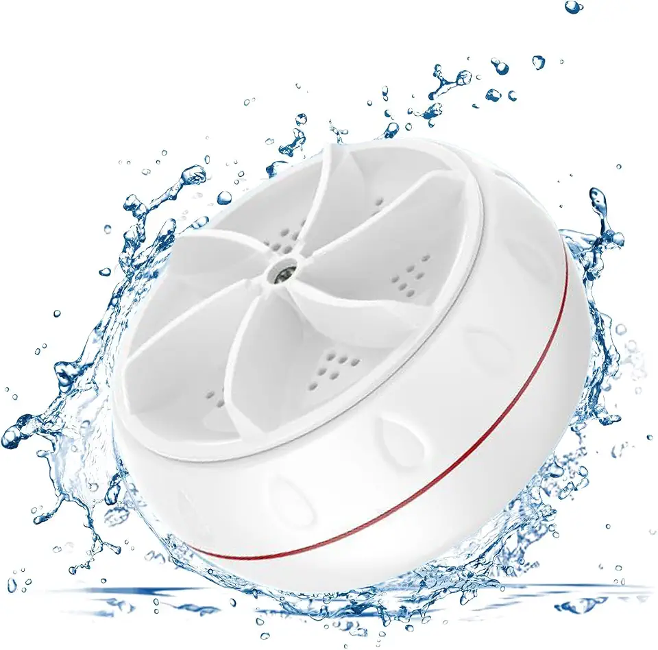 Máquina de lavar portátil, lavadora turbo para limpeza de meias, roupa íntima (branca)