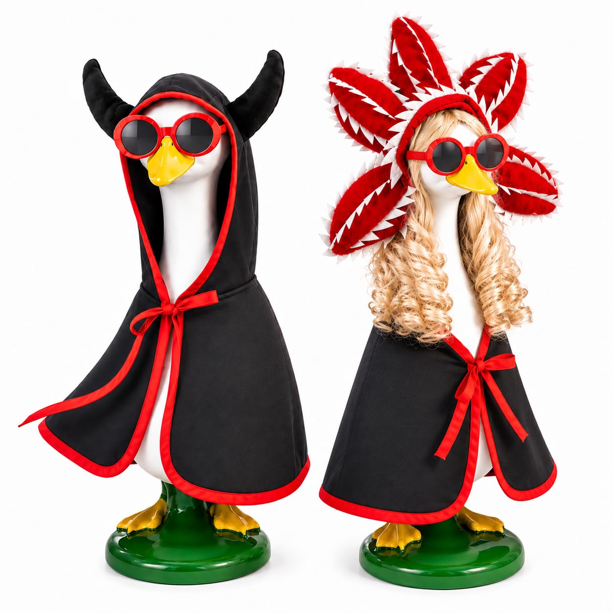 Halloween Porch Goose Outfit, 4-Piece Spooky Monster Costume Outfit