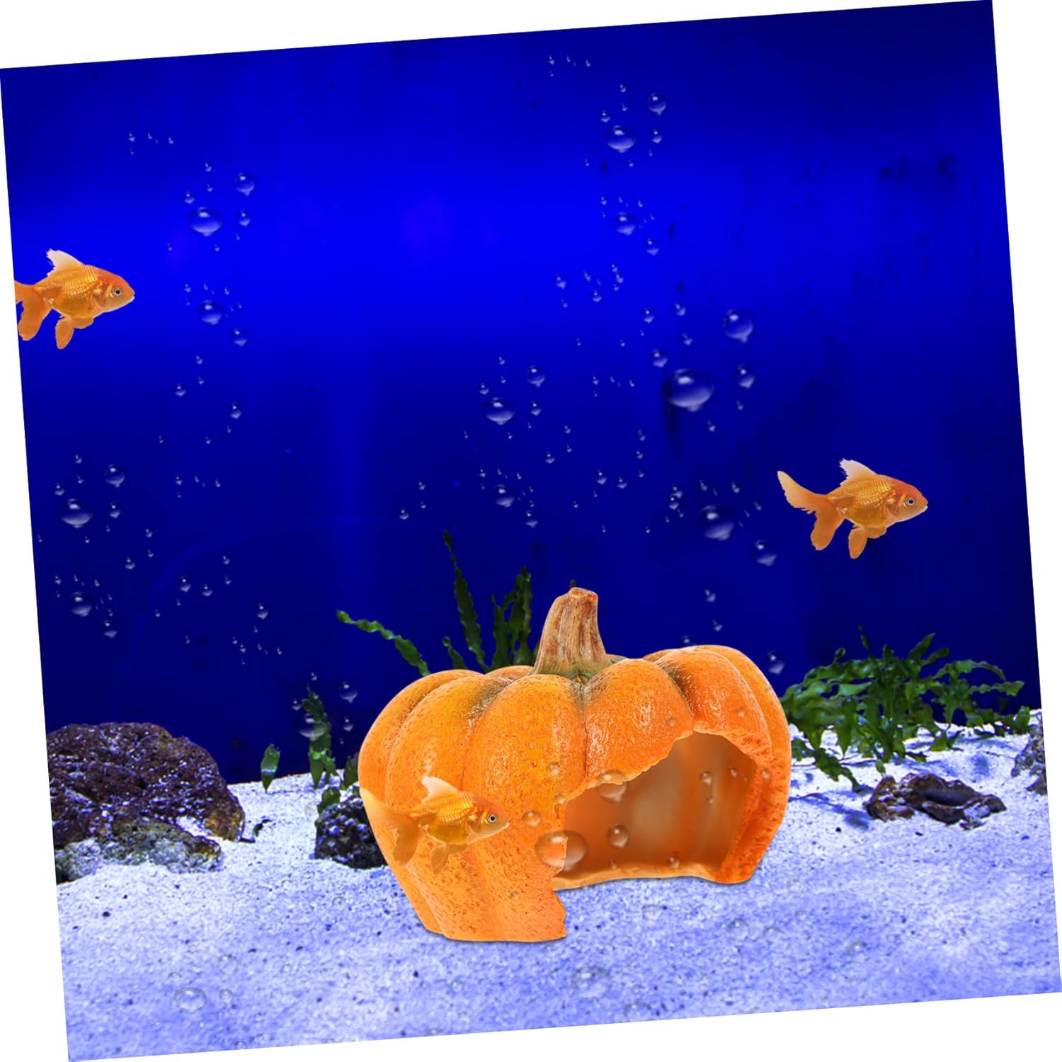 BESPORTBLE 4pcs Resin Pumpkin Hideout for Reptiles and Amphibians Terrarium Decor for Snakes Lizards Turtles and Crabs Halloween-Themed Reptile Shelter Dark Environment Features