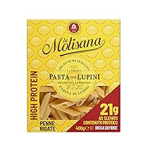 La Molisana, Penne Rigate con Lupini, Pasta Proteica con Farina di Lupini e Semola di Grano Duro Italiano – Trafilata al Bronzo, Ricca di Proteine Vegetali e Fibre, Tenace e Gustosa – Confezione 400g