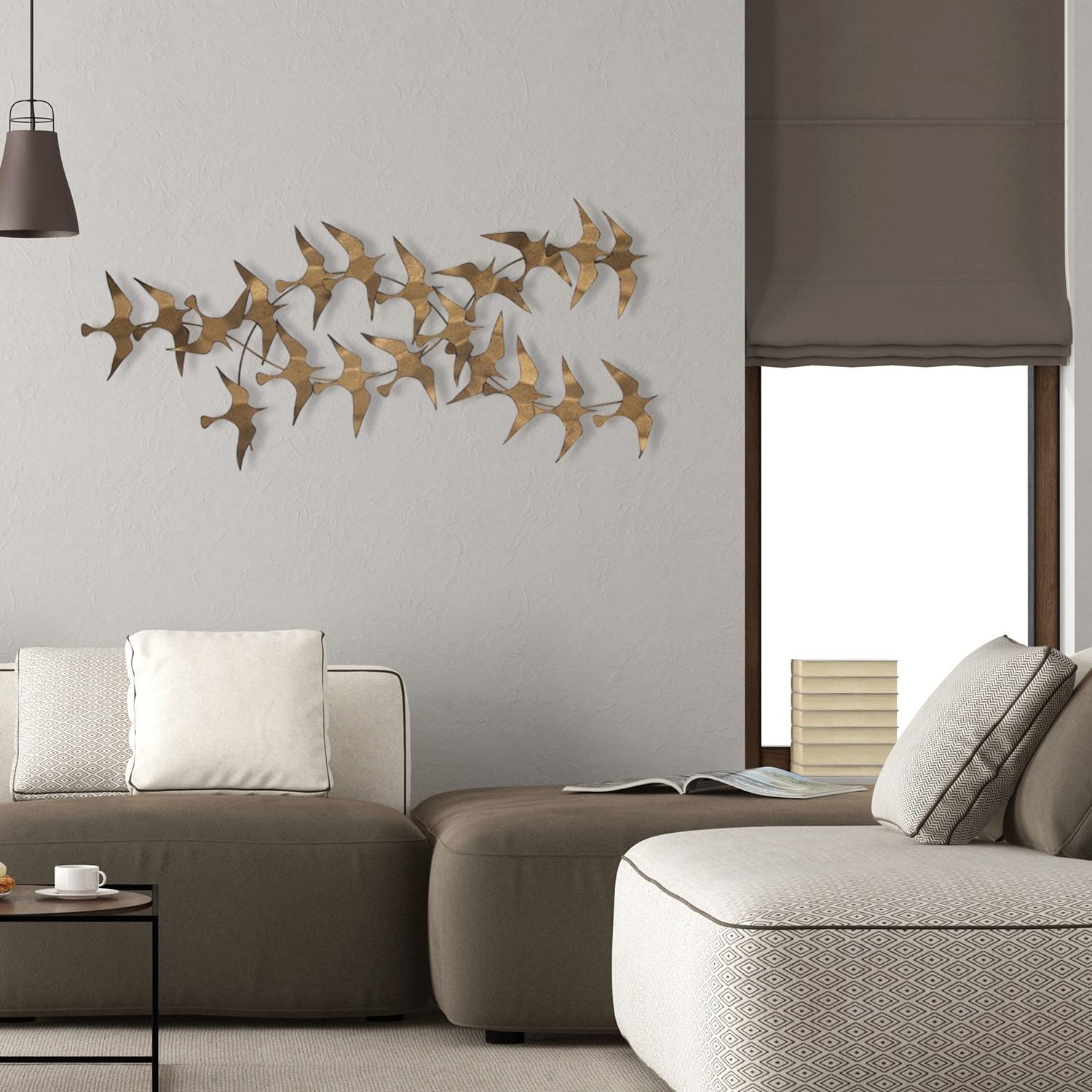 Accessoire mural décoratif en métal peint à la main, 112 x 11 x 50 cm, 100% métal, 0,8 mm d'épaisseur, pièce d'art unique pour la décoration de la maison, des variations de couleurs peuvent survenir