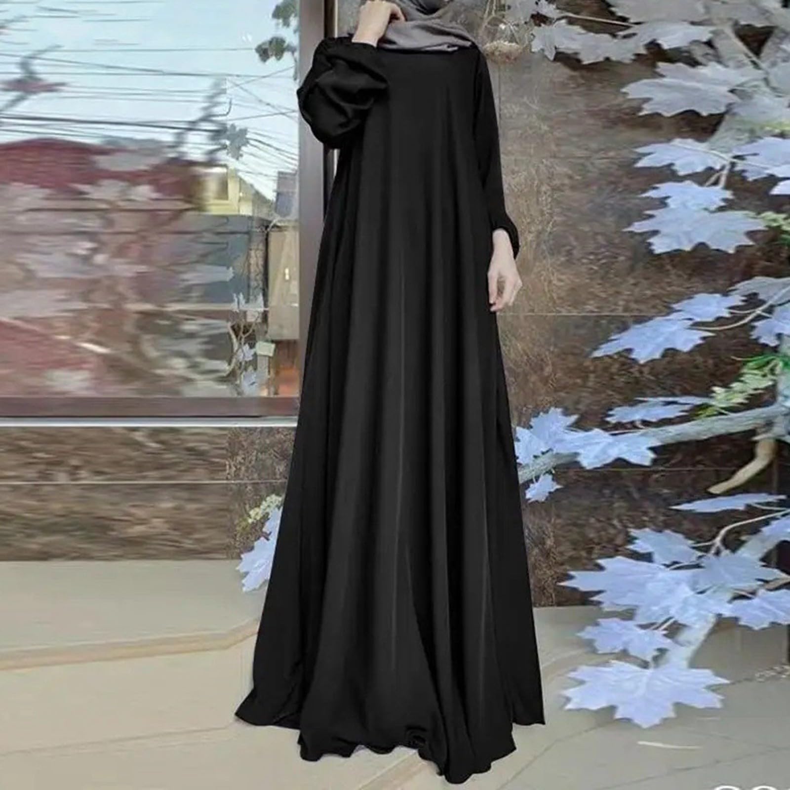 Gebetskleidung für Frauen, Muslimische Kleider Abaya Damen Elegantes Damen-Muslime-Abaya-Kleid mit Langen Ärmeln und Rüschen - Perfekt für Gebete, Festlichkeiten und Alltag - Komfortabel