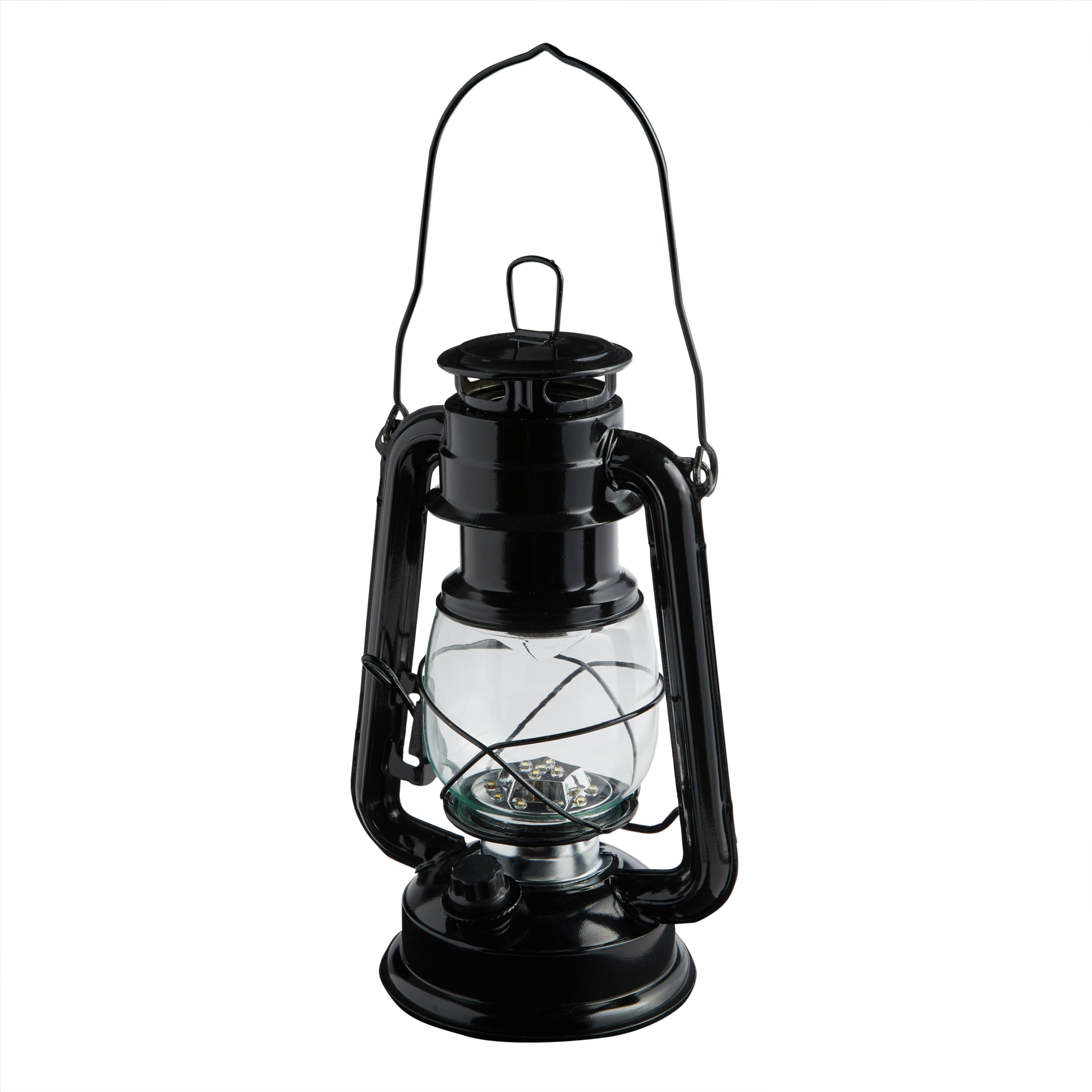Lanterna A LED A Batteria In Metallo Nero 24,5 Cm – Luce Calda Per Interni, Elegante E Portatile