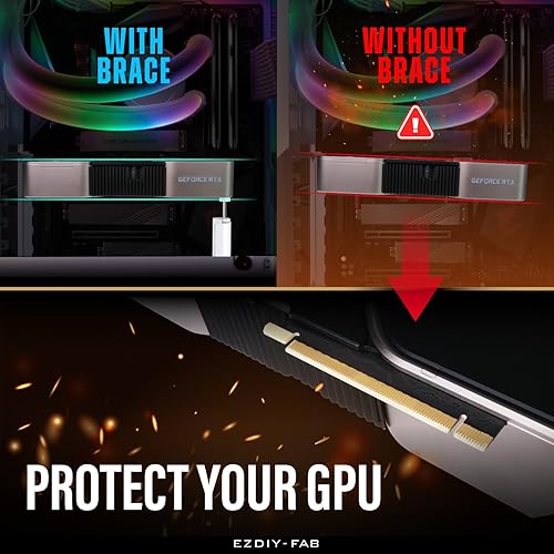 Miniatura 10 de EZDIY-FAB Soporte de soporte de GPU,Soporte de tarjeta gráfica ARGB de 5V 3PIN, Soporte de soporte de GPU altura ajustable,Soporte de aluminio para