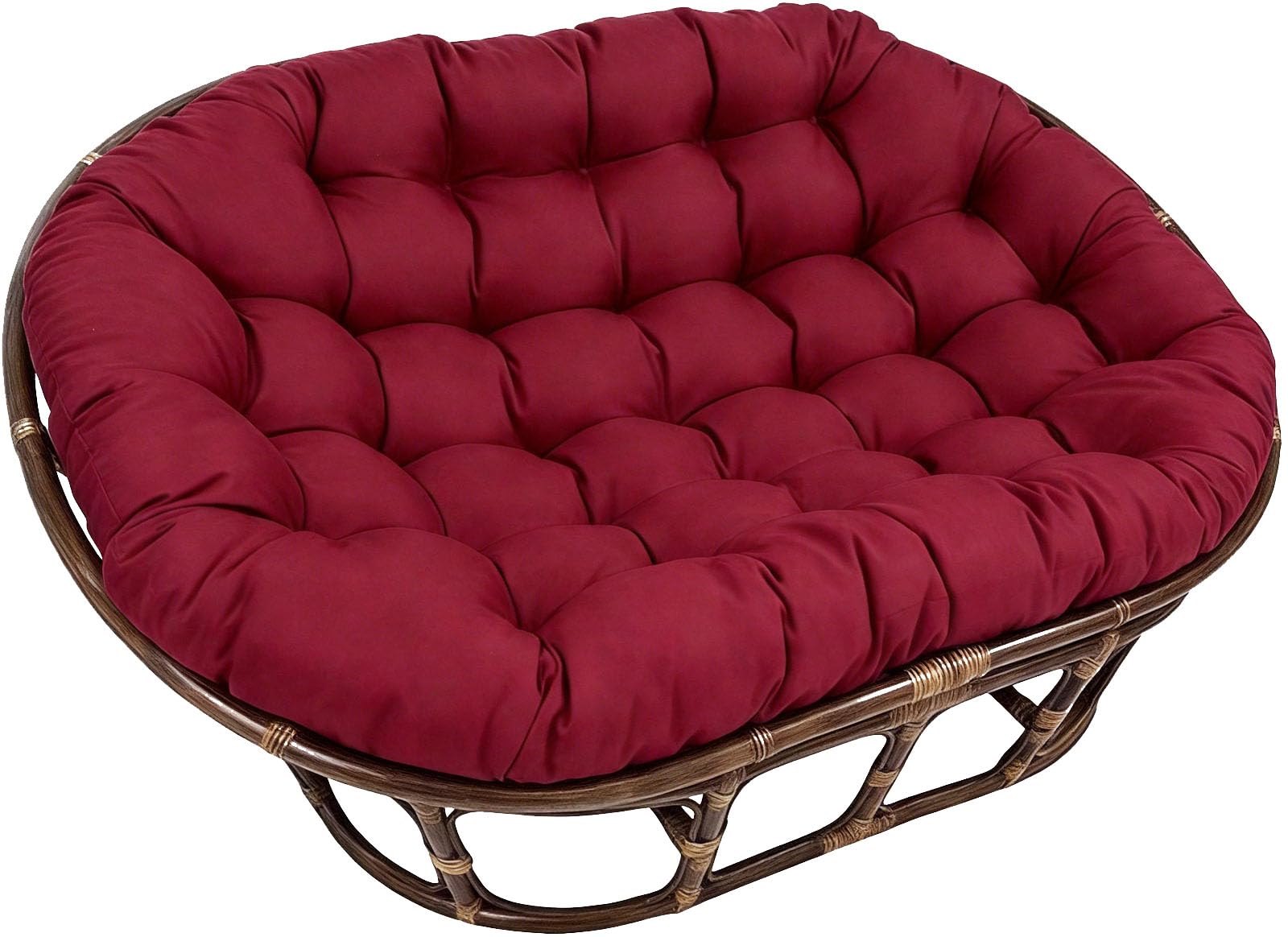 Cuscino ovale impermeabile per sedia, spesso e grande, per esterni, in rattan, cuscino per sedia a dondolo da giardino, colore rosso vino, 170 x 120 cm, perfetto per comfort e stile