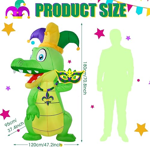 Vista 31 de Shappy Decoración inflable de Navidad de 4.9 pies con sombrero de Papá Noel, decoración inflable de Navidad con luz LED, decoración navideña