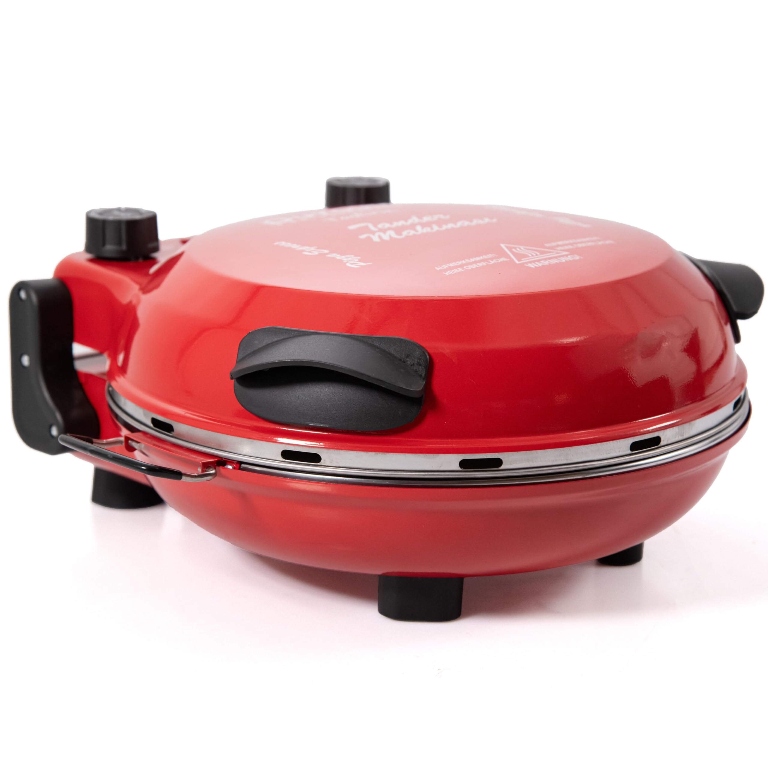 TruWare Pizzaofen elektrisch bis 400 Grad | Elektrischer Pizzabäcker mit Pizza-Schieber Steinplatte und Backblech | 32 cm Pizzastein