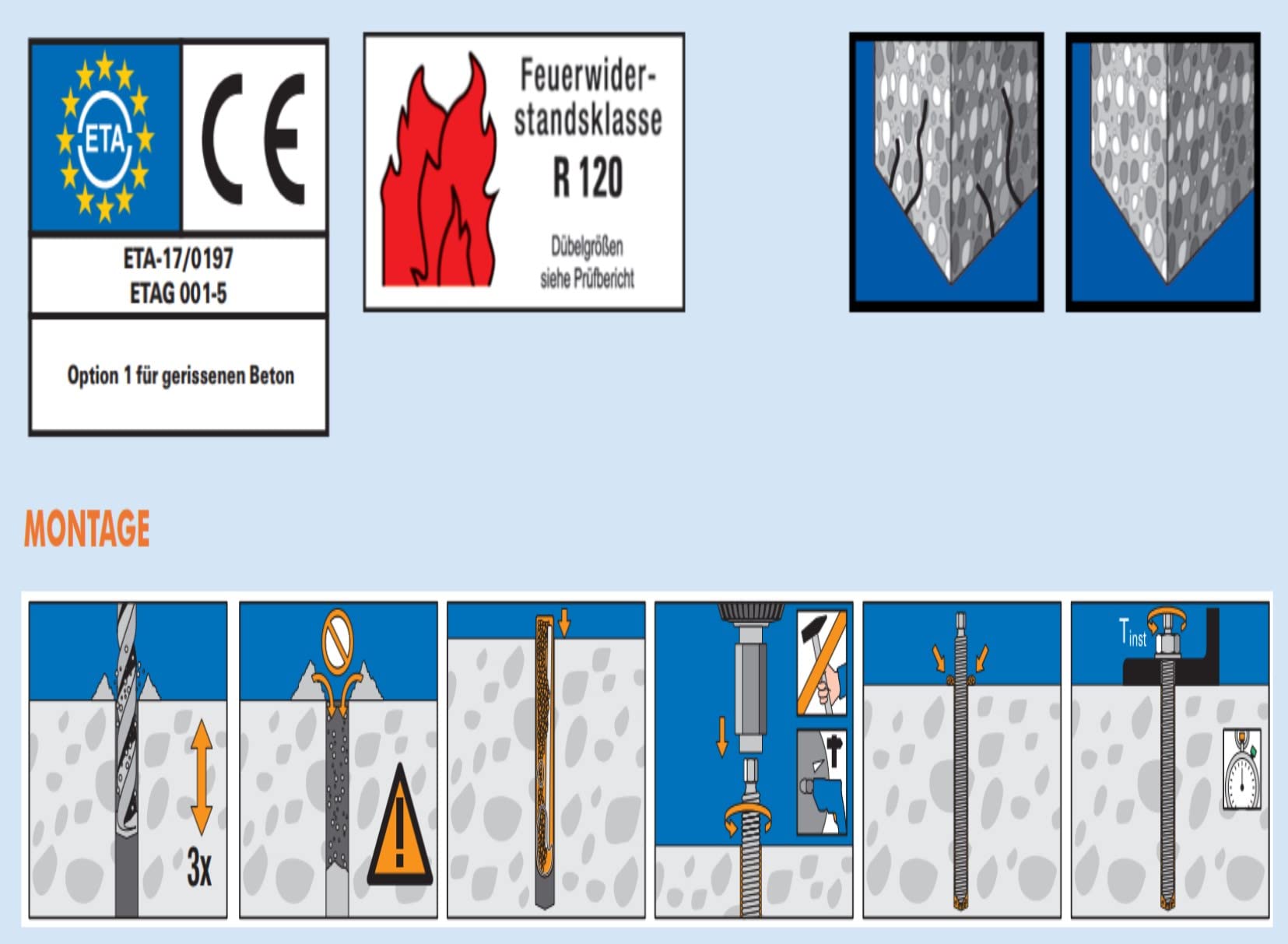 VERBUNDANKER SET M10x130mm VERZINKTER STAHL 5.8-10x Glaspatronen M10 + 10 Ankerstangen M10x130mm vz. + Zylinderbürste/Klebeanker Ankerstangen Schwerlastbefestigung
