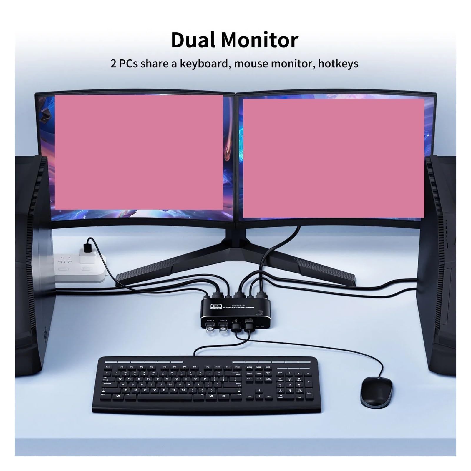 Conmutador HMI 2,1 KVM 4K 120Hz HMI USB KVM Switch puerto dual USB HMI 2,1 conmutador 2X1 2X2 4K 60Hz 8K 60Hz for 2 uds 1 Monitor Para ordenador portátil