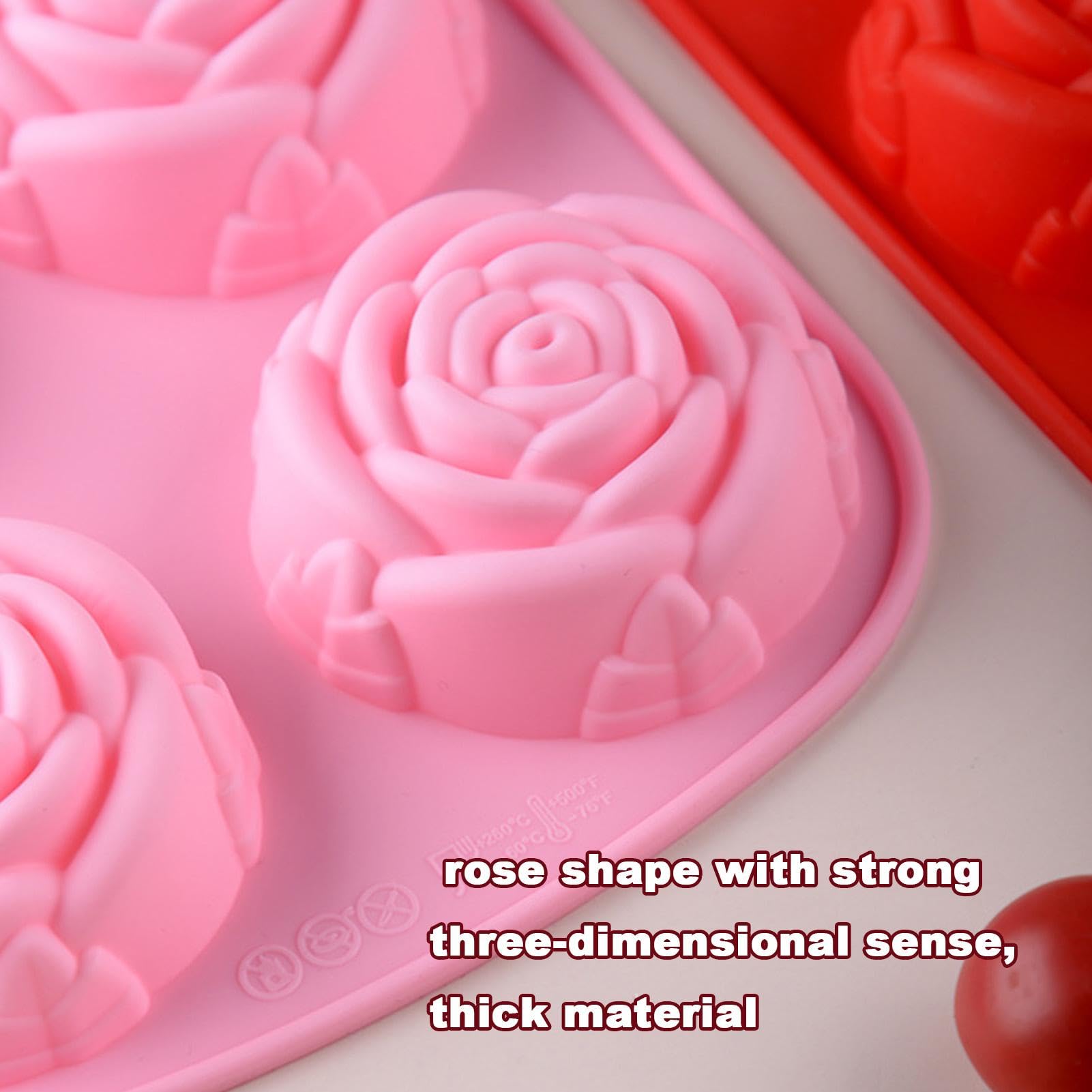 Palksky Rosen-Silikonformen 2 Stück – 6 Mulden Pro Form, Mit Stäbchen, Für Cake Pops, Schokolade, Bonbons