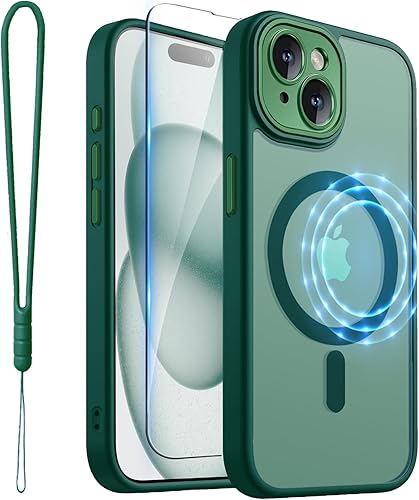 Miniatura 14 de ROYBENS Funda transparente mate para iPhone 14 Pro-Max compatible con Magsafe, protección completa de lente de cámara, protector de pantalla, correa