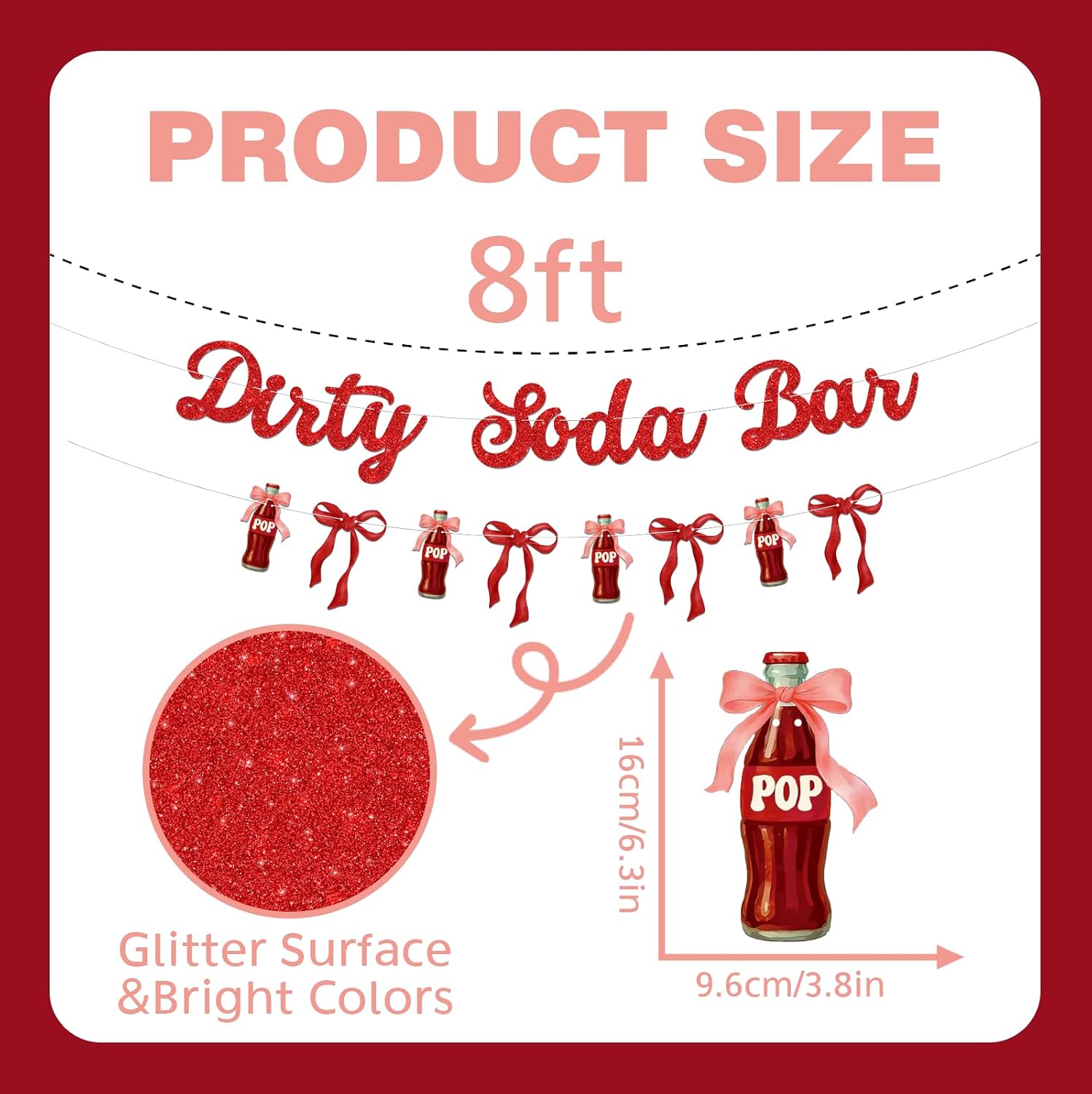Dirty Soda Bar Banner Birthday Party Decorations, Drink Bar Decor Supplies image 2