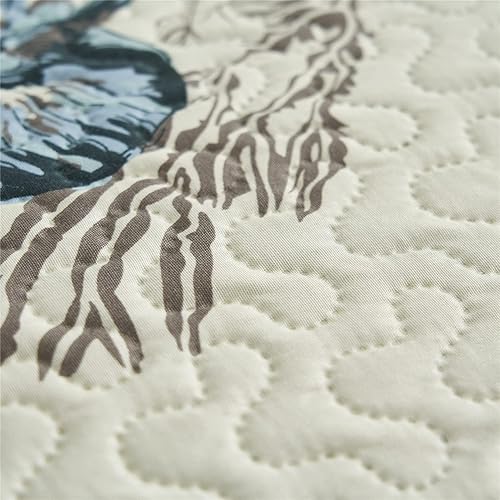 Miniatura 6 de JML Juego de colcha de microfibra cepillada, 3 piezas, suave y transpirable, ropa de cama ligera, estampada.