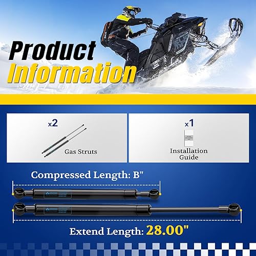 Miniatura 3 de ARANA SF280M300 - Amortiguadores de gas de 28 pulgadas, 300 libras, soporte de elevación 1335N para trineo súper resistente, cubierta de trineo para