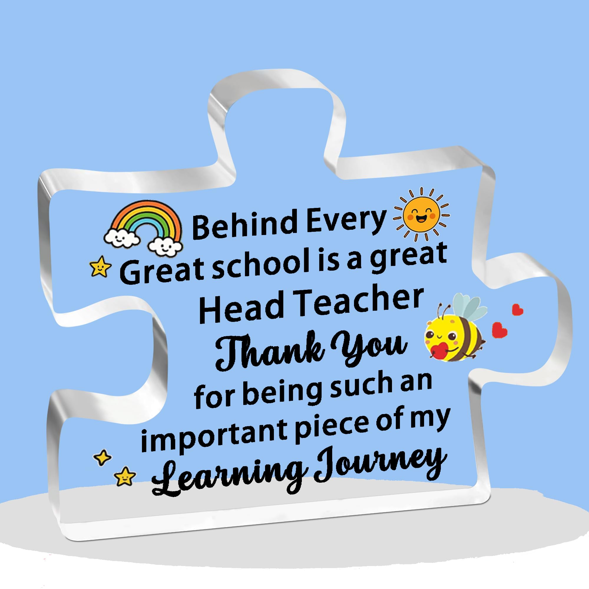 JETTOP Head Teacher Gifts-Thank You Head Teacher Gifts for Women Men Acrylic Plaque Head Teacher Leaving Gifts