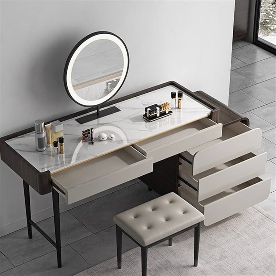 Amazon｜化粧台デスク高級シンプルなドレッサーミラーロッカー