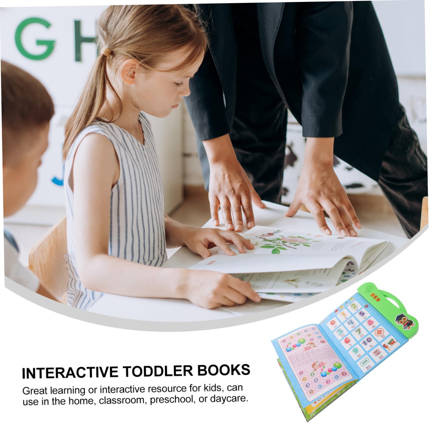 Libro Interactivo Sonido para Aprendizaje de Francés E Inglés | Abs Verde, Funciona 3 Pilas Aa No Incluidas, para Niños y Preescolar, Obsequio de Cumpleaños