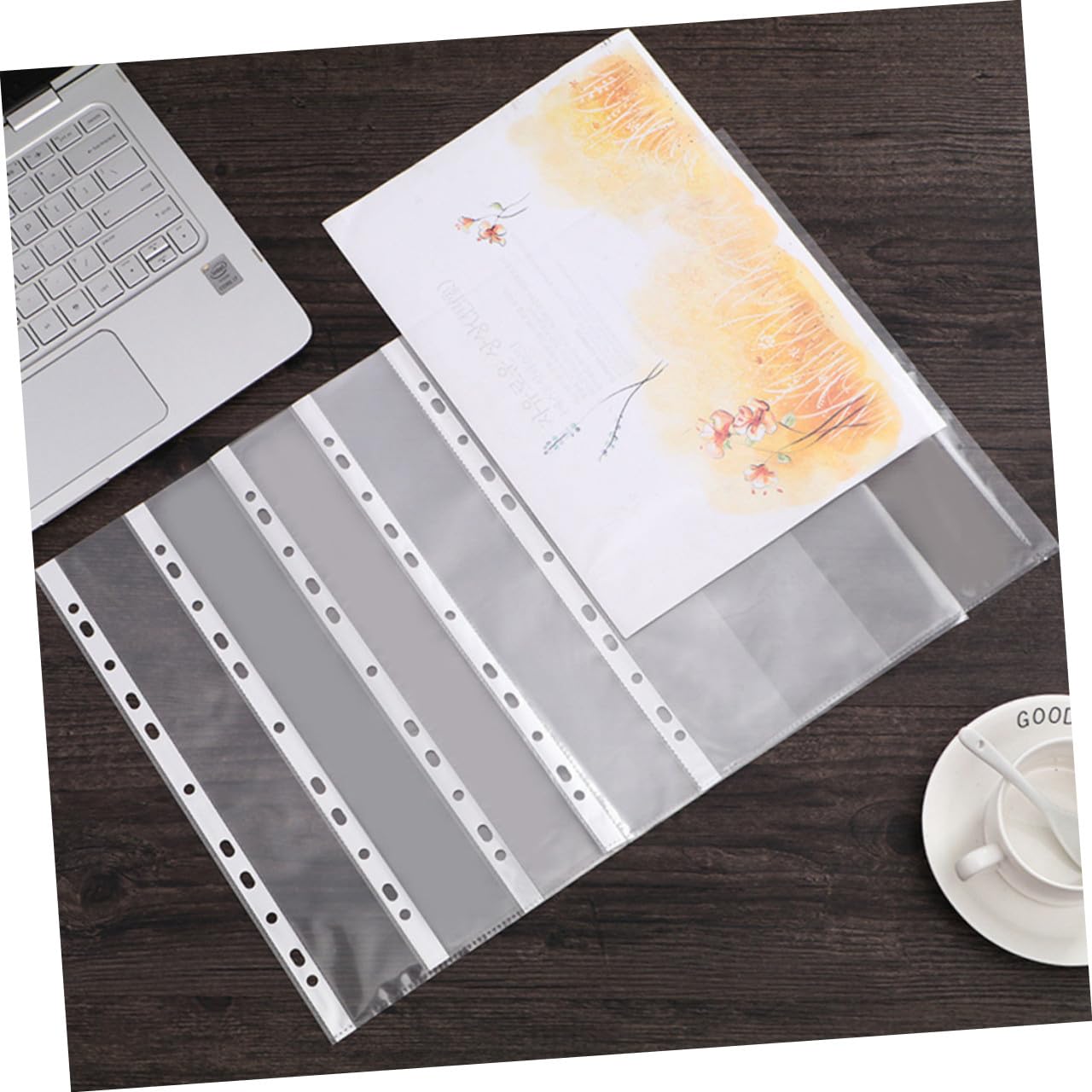 100pezzi Document Folders with Pockets and Tear File Sleeves for Office and School Lightweight Easy to Organize