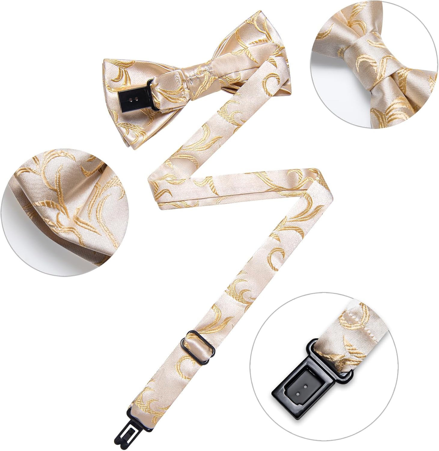 DiBanGu Bow Ties for Toddler Pre Tied Bowties with Pocket Square Set for Wedding Party Tuxedo