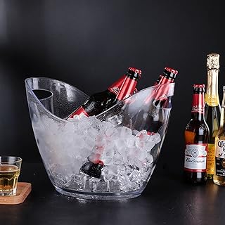 4L Ice Bucket Beer Bucket Beverage Tub, Acrylic Wine Bucket Drinks Ice Bucket, Great for Home Bar Party Club Restaurant Camping, Chilling Beer, Champagne Wine, and Barware Accessories
