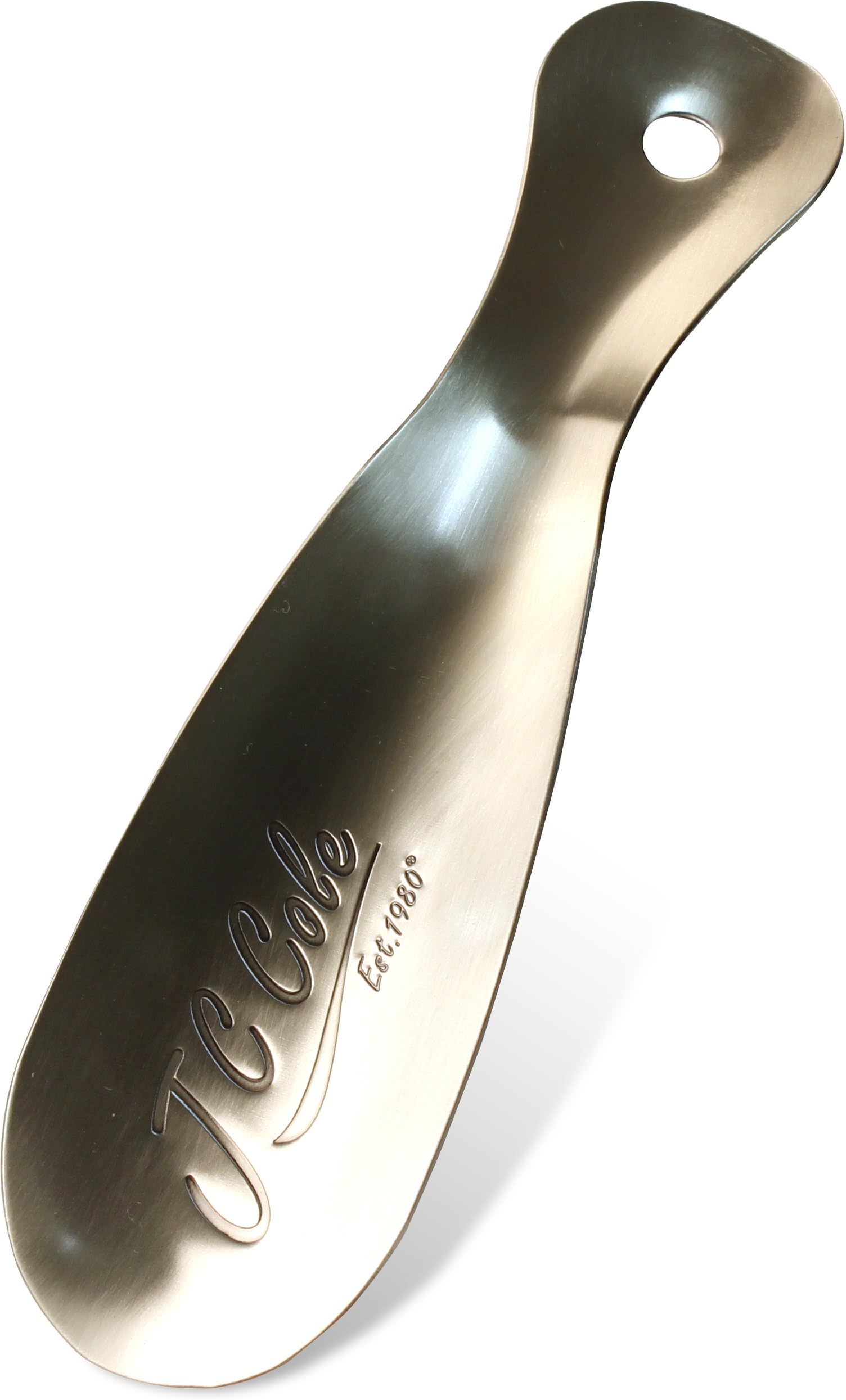 Metal Shoe Horn 8" Inches - Made in the USA - Antique Brushed Finish