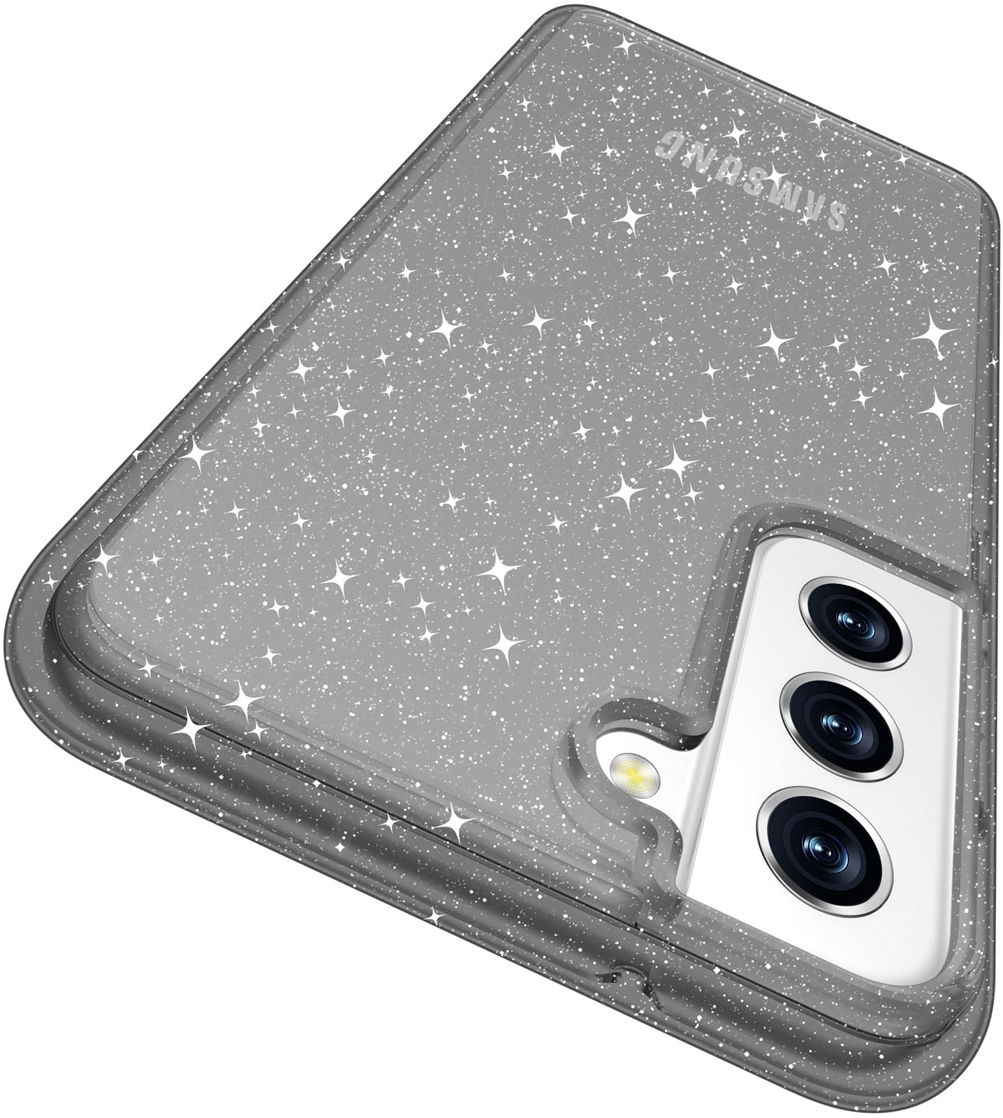 Rayboen for Samsung Galaxy S21 FE 5G Case Glitter, Non-Yellowing Shockproof Phone Bumper Cover, Cute Sparkly Girly Hybrid Case for Galaxy S21 FE, Glitter Black