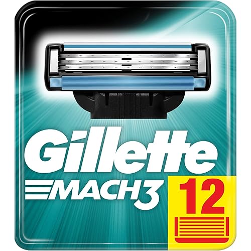 Gillette Mach3 Razor Blades for Men, 12 Pieces