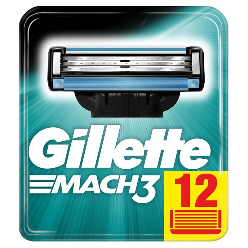 Refis de lâminas Gillette Mach3 com 3 lâminas, pacote com 12