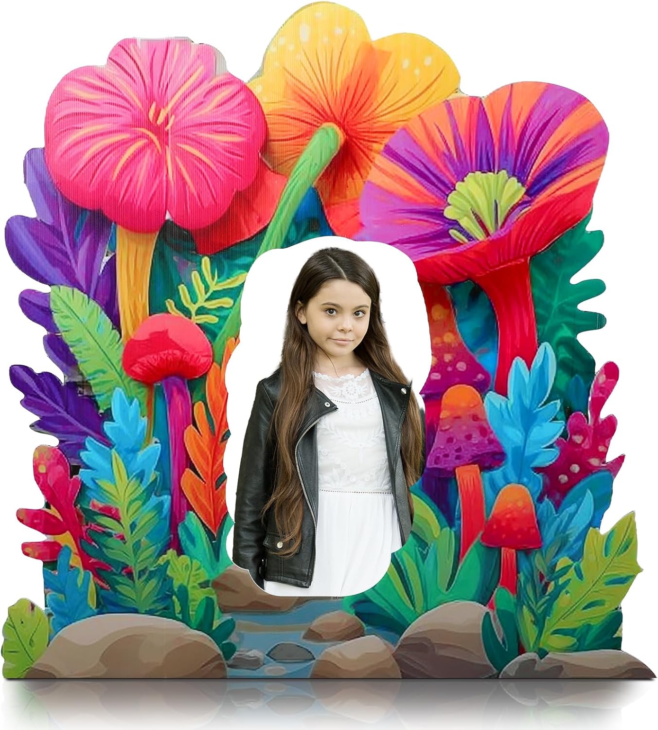 Leinuosen 4.2 Feet Flower Arch Cardboard Cutout Stand up Spring Party Decoration Bloom Flower Life Size Photo Prop for Spring Backdrop Background Yard Party Supplies