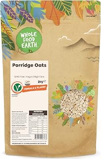Wholefood Earth - Porridge Oats 2 kg | GMO Free | Vegan | High Fibre