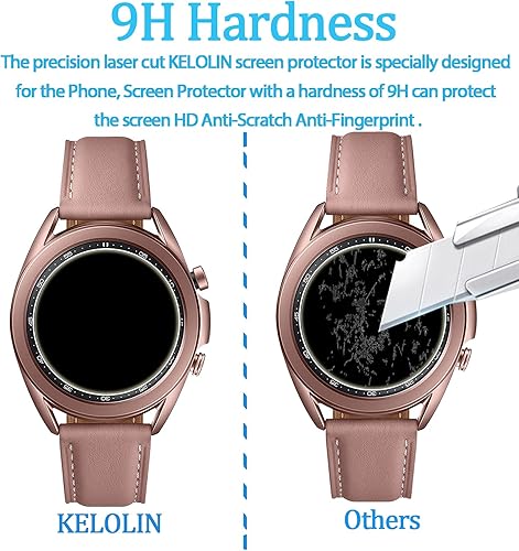 Miniatura 4 de Protector de pantalla de vidrio templado para Samsung Galaxy Watch 3 de 1.614 pulgadas, antiarañazos, antirreflejos, antihuellas [paquete de 4]
