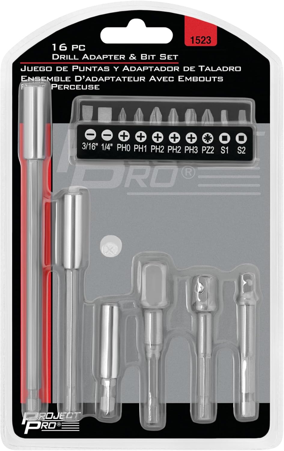 Performance Tool 1523 16pc Drill Adapter & Bit Set - Convert Your Drill into a Powerful Tool for Any Job