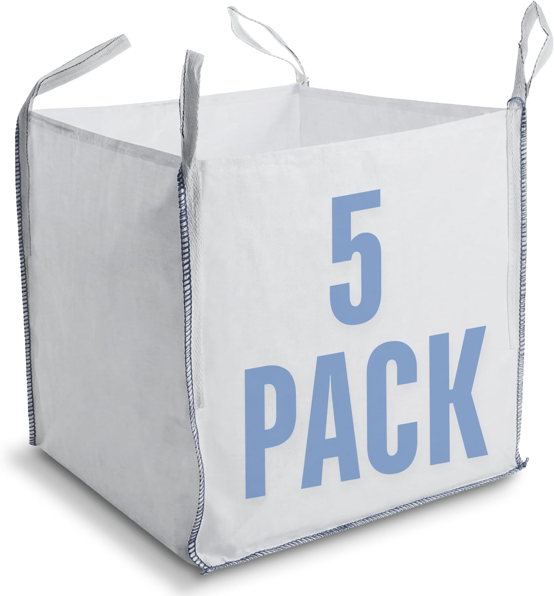 Airtech-UK New FIBC Bulk Bag Builders Garden Waste Heavy Duty Industrial polypropylene Material 1 Tonne TON Jumbo Bags Storage Sack Various Quantity (5)