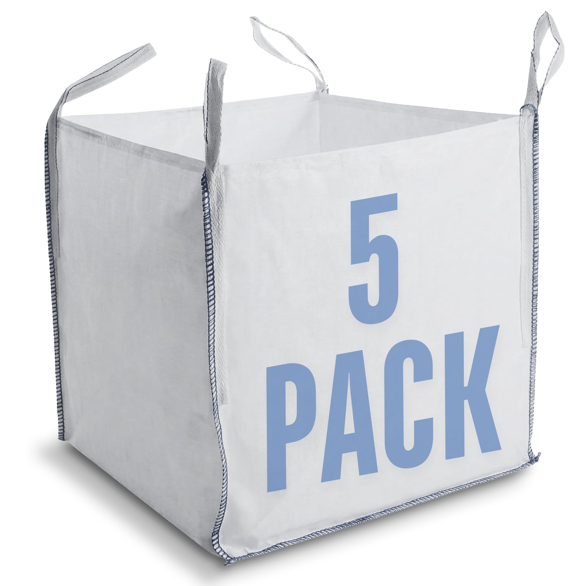 Airtech-UK New FIBC Bulk Bag Builders Garden Waste Heavy Duty Industrial polypropylene Material 1 Tonne TON Jumbo Bags Storage Sack Various Quantity (5)