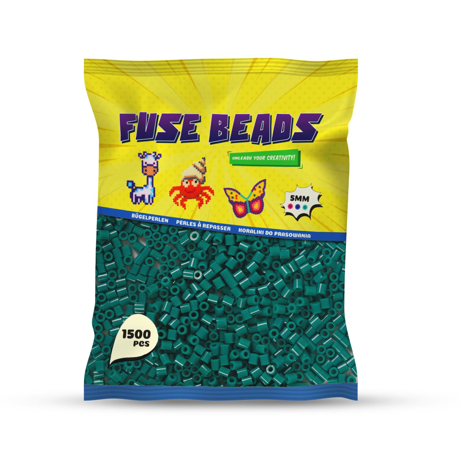 Perles à Repasser Benny Beads - 1500 Pièces Taille Midi 5mm - DIY Créatif Pour Enfants Et Adultes