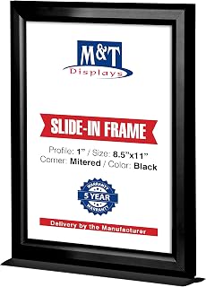 M&T Displays Premium 8.5x11 Double Sided Metal Sign Holder for Tabletop & Countertop - Portrait Advertisement Frame for Menus, Posters, Documents - Sleek Black Display Stand for Retail, Office, POS