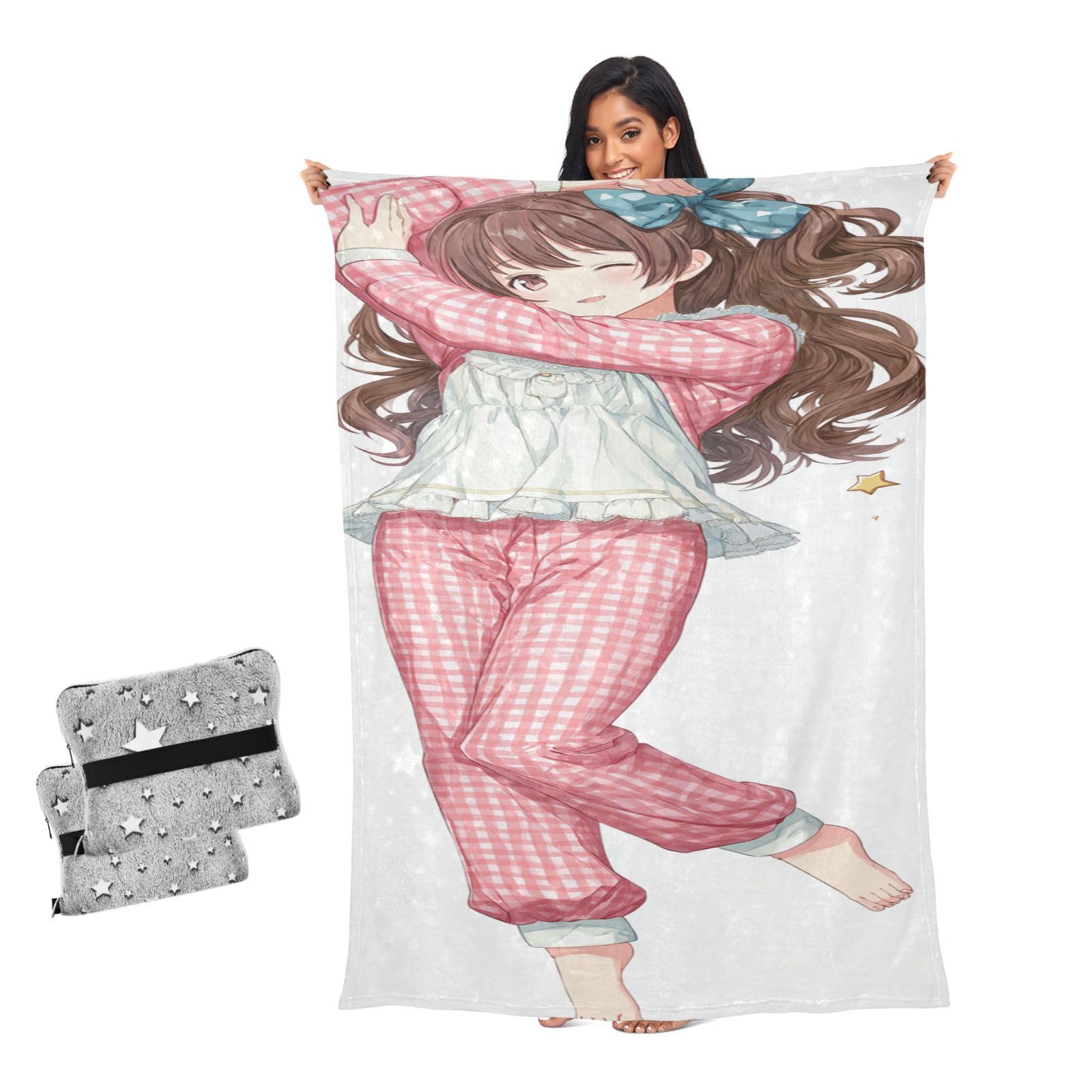 Couverture douce pour lit douillet et pyjama mignon pour fille hiver