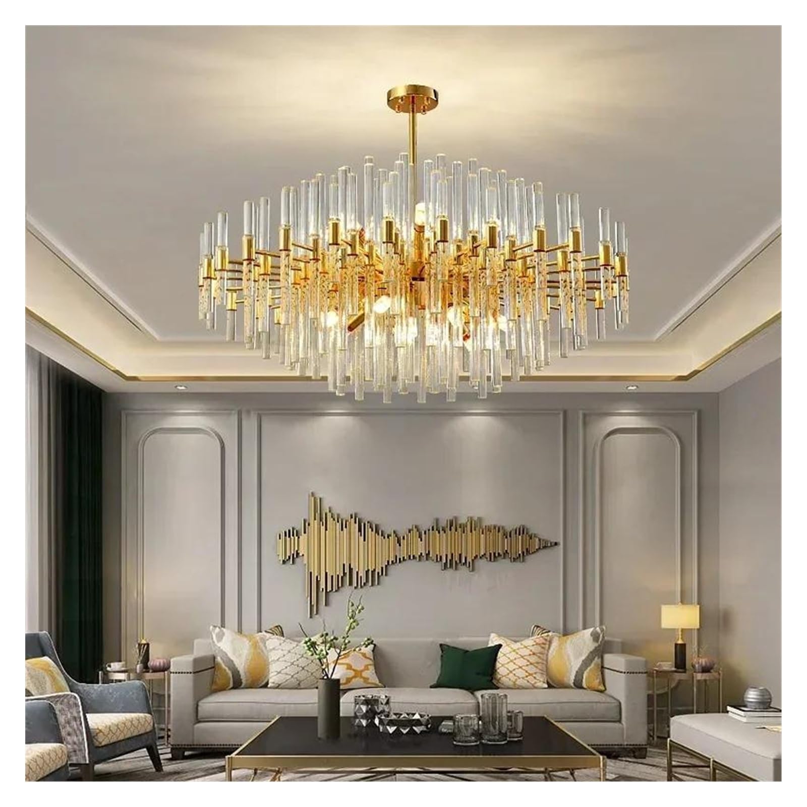 Genérico Lámparas de araña, Lámpara de araña cristal lujo posmoderna, lámpara for sala estar, comedor, dormitorio, lámparas y linternas villa sencillas(Dia80cm 15light)