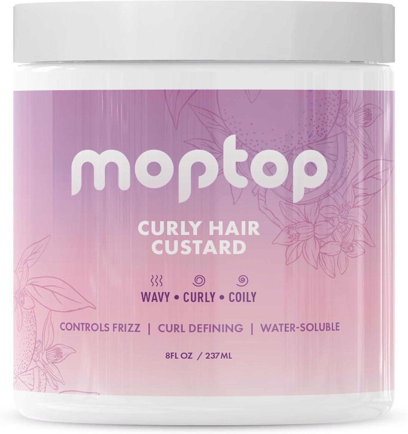 MopTop Curly Hair Custard Styling Gel for Fine, Thick, Wavy, Curly