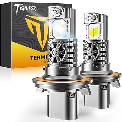 Termitor Upgraded H13/9008 LED Bulbs, 80,000LM Brightness, 85000+ Hours Long Service Life, 6500K Cool White, Real 1:1 Halogen Size Fog Lights, 3 Mins Plug N Play, Pack of 2