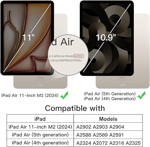 Miniatura 2 de JETech Funda para iPad Air 54 (20222020 de 54 generación de 10.9 pulgadas) con soporte para lápices, carcasa trasera transparente transparente,