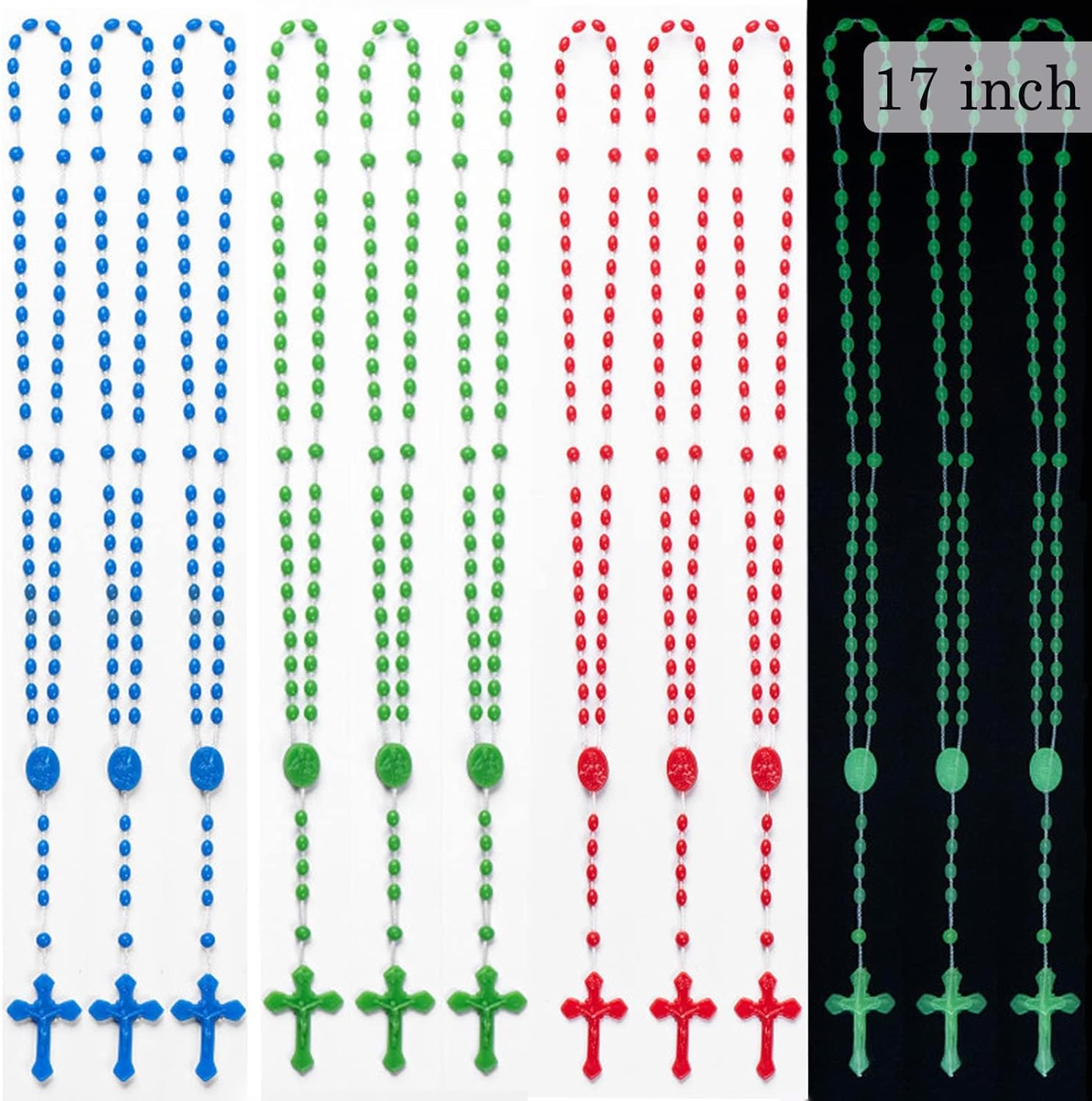 Bulk Rosaries Pack of 100, 17 Inch Assorted Plastic Rosary Beads Catholic 4 Colors - Image 6