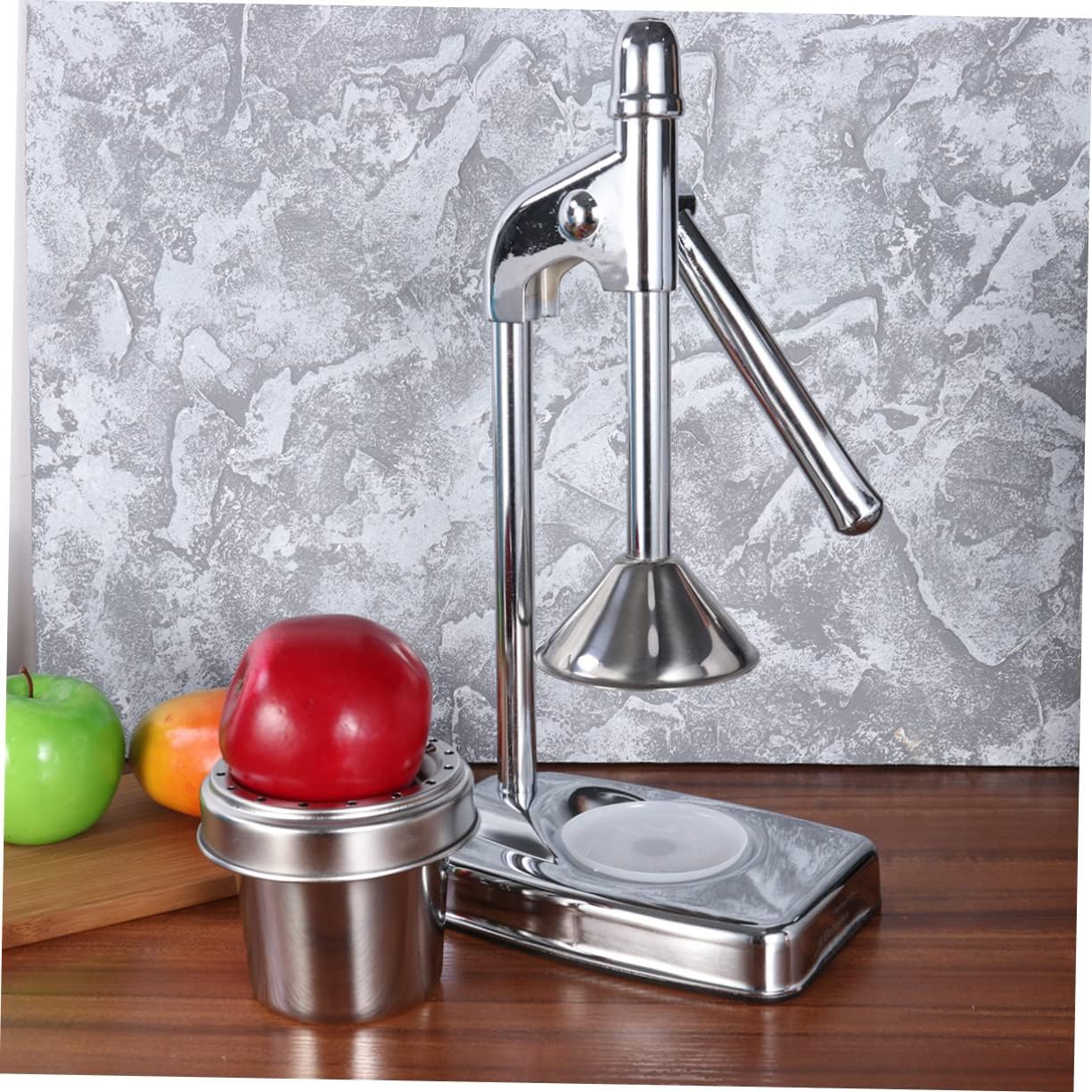 Stainless Steel Manual Lever Press Juicer for Citrus Fruits Easy Clean No Electricity Needed Extracts Maximum Juice From Oranges Lemons Grapefruits Pomegranates for Home Use