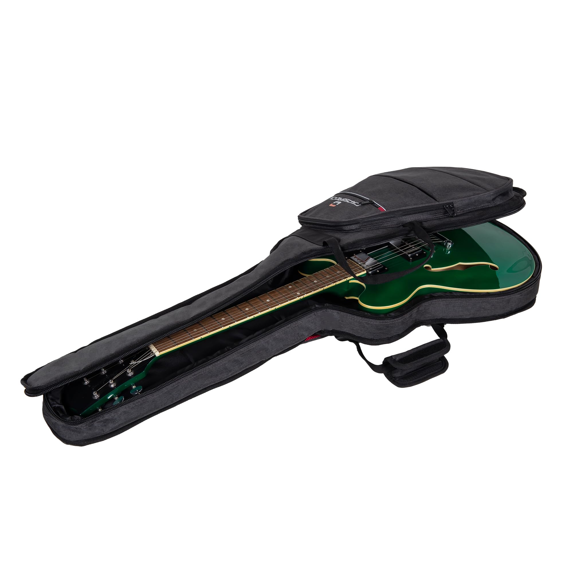 Crossrock Gepolsterte Rucksack-Gitarrentasche für 335-Style Semi-Hollow E-Gitarre Dunkelgrau CRSG107-335DG